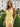 V-Neck Pleated Backless Lace Up Long Mermaid Prom Dress With Split in Yellow