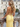 V-Neck Pleated Backless Lace Up Long Mermaid Prom Dress With Split in Yellow