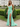 V-Neck Pleated Backless Lace Up Long Mermaid Prom Dress With Split in Mint Green