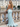 V-Neck Pleated Backless Lace Up Long Mermaid Prom Dress With Split in Sky Blue