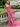 V-Neck Pleated Backless Lace Up Long Mermaid Prom Dress With Split in Hot Pink