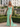 V-Neck Ruched Lace Up Long Mermaid Prom Dress WIth Split in Mint Green