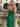 V-Neck Ruched Lace Up Long Mermaid Prom Dress WIth Split in Emerald Green