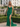 V-Neck Ruched Lace Up Long Mermaid Prom Dress WIth Split in Emerald Green