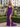 V-Neck Ruched Lace Up Long Mermaid Prom Dress WIth Split in Purple