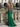 V-Neck Backless Lace Up Long Mermaid Prom Dress WIth Split in Emerald Green