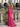 V-Neck Backless Lace Up Long Mermaid Prom Dress WIth Split in Hot Pink