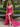 V-Neck Backless Lace Up Long Mermaid Prom Dress WIth Split in Hot Pink