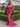 V-Neck Backless Lace Up Long Mermaid Prom Dress WIth Split in Hot Pink