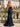 Sparkly Crystal Bodice Long Mermaid Prom Dress With Split in Navy Blue