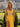 V-Neck Sparkly Hot Fix Long Mermaid Prom Dress With Split in Mustard Yellow