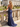 V-Neck Hot Fix Backless Lace Up Long Mermaid Prom Dress in Navy Blue