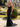 V-Neck Hot Fix Backless Lace Up Long Mermaid Prom Dress in Black