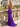 V-Neck Hot Fix Backless Lace Up Long Mermaid Prom Dress in Purple
