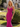 V-Neck Hot Fix Backless Lace Up Long Mermaid Prom Dress in Fuchsia