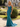 V-Neck Hot Fix Backless Lace Up Long Mermaid Prom Dress in Teal