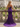 V-Neck Hot Fix Ruched Lace Up Long Mermaid Prom Dress With Split in Purple