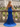 V-Neck Hot Fix Ruched Lace Up Long Mermaid Prom Dress With Split in Royal Blue