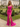 V-Neck Hot Fix Ruched Lace Up Long Mermaid Prom Dress With Split in Hot Pink