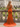 V-Neck Hot Fix Ruched Lace Up Long Mermaid Prom Dress With Split in Orange
