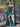 Cut Front Strapless Mermaid Long Prom Dress - Teal