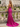 Sweetheart Sparkly Hot Fix Cut Front Zipped Long Mermaid Prom Dress With Split in Fuchsia