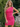 One Shoulder Pleated Zipped Back Mini Sheath Prom Dress in Hot Pink