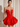 Illusion Sheer Bodice Cut Front Mini Ball Gown Bubble Dress in Red