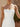 Strapless Pearl Like Bodice Mini Sheath Dress in White