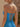 Strapless Pearl Like Bodice Mini Sheath Dress in Blue