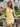 V-Neck Pleated Backless Lace Up Mini Sheath Prom Dress in Yellow