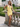 V-Neck Pleated Backless Lace Up Mini Sheath Prom Dress in Yellow