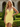 V-Neck Pleated Lace Up Mini Sheath Prom Dress With Drop in Yellow