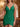 V-Neck Pleated Lace Up Mini Sheath Prom Dress With Drop in Emerald Green