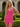 V-Neck Pleated Lace Up Mini Sheath Prom Dress With Drop in Hot Pink