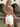 V-Neck Backless Lace Up Mini Sheath Prom Dress in White