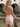 V-Neck Backless Lace Up Mini Sheath Prom Dress in Pink
