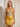 Backless Sparkly Hot Fix V-Neck Bodice Sheer Mini Sheath Prom Dress in Mustard Yellow