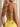 Backless Sparkly Hot Fix V-Neck Bodice Sheer Mini Sheath Prom Dress in Mustard Yellow