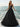 Sparkly Lace Deep V Neck Long Prom Dress - Black