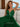 Sparkly Lace Deep V Neck Long Prom Dress - Emerald Green