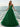 Sparkly Lace Deep V Neck Long Prom Dress - Emerald Green