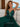 Sparkly Lace Deep V Neck Long Prom Dress - Dark Green
