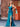 V-Neck Boned Mermaid Prom Dress Long Split-Blue
