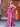 V-Neck Boned Mermaid Prom Dress Long Split-Hot Pink