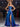 Cut Front Corset Bodice Sparkly Satin Ball Gown Prom Dress - Blue