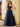 Hand Beading Square Ball Gown Prom Dress - Navy Blue