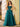 Hand Beading Square Ball Gown Prom Dress - Peacock Blue