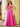 Hand Beading Square Ball Gown Prom Dress - Hot Pink