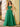 Hand Beading Square Ball Gown Prom Dress - Emerald Green